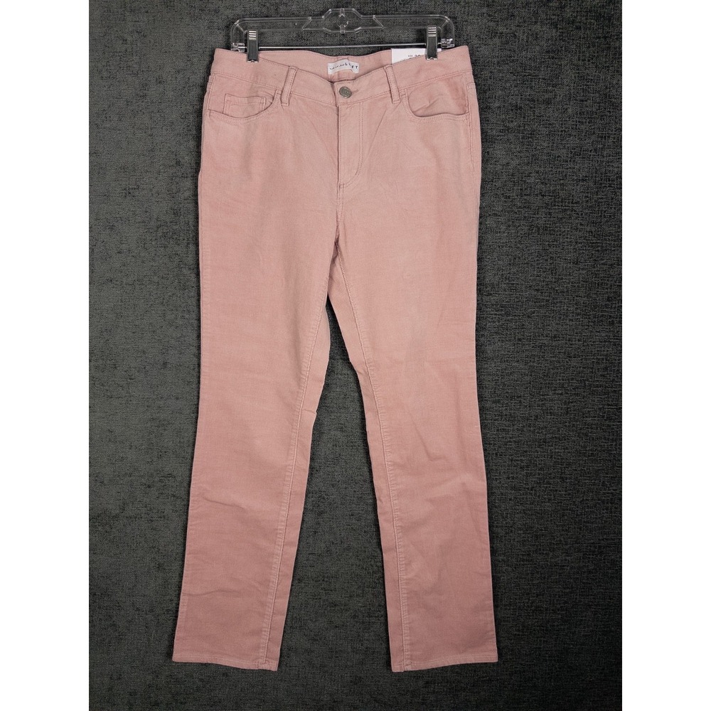 NWT Loft Curvy Straight Chino Corduroy Pants Womens 30 Pink Casual‎ Flat Front